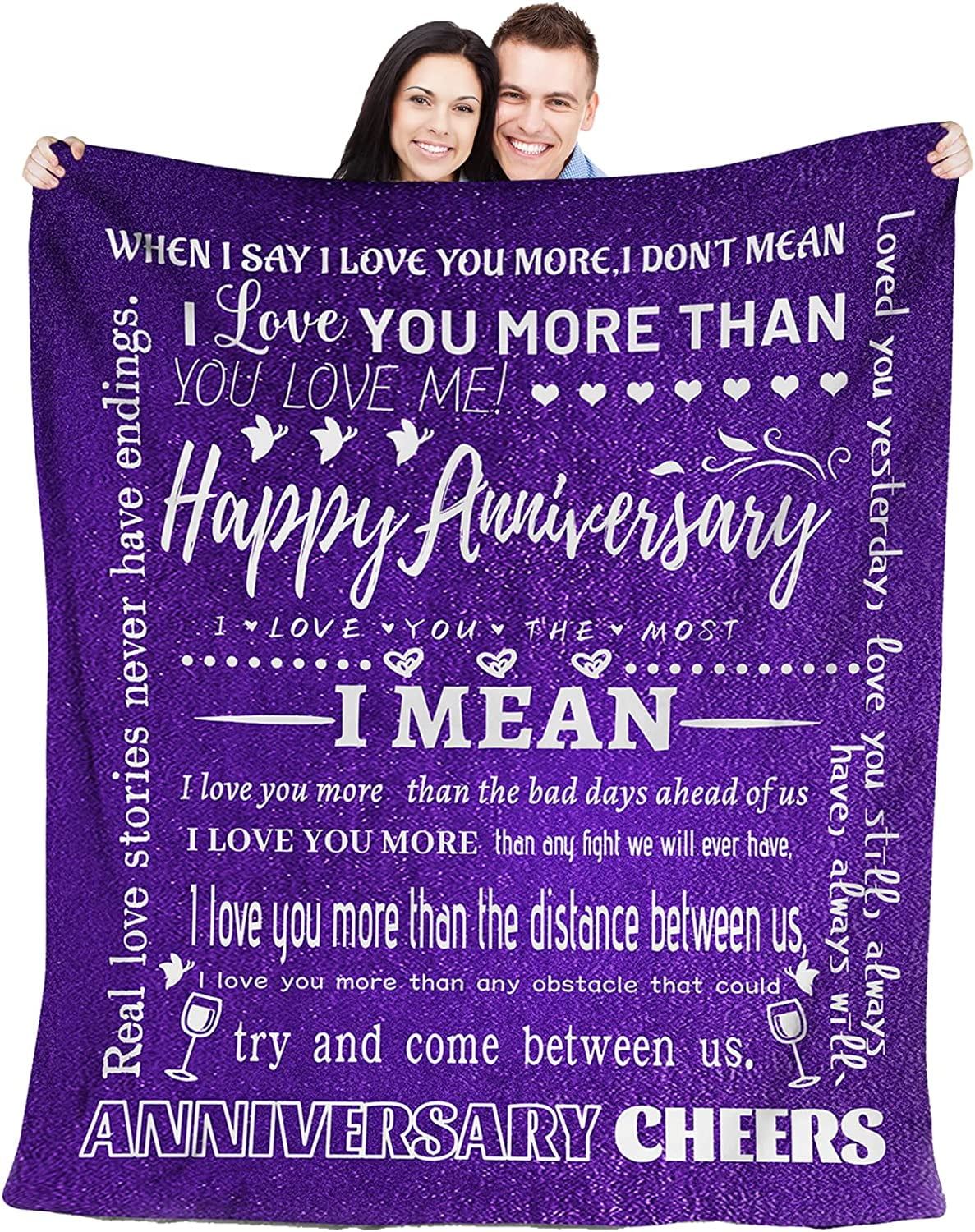 RooRuns Wedding Anniversary Blanket Gifts for Him Her Husband Wife