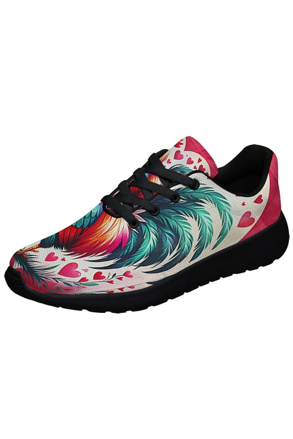 RooStr Valentine's Day Chicken Shoes Sneakers Black Size 7