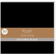 Roobee by Mara-Mi Black Textured Cardstock Paper for Crafts, 12" x 12," 210 GSM, 30 Count New