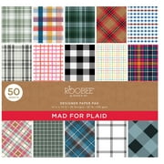 Roobee by Mara Mi Multicolor Plaid Paper Pad, 50 Sheets with 25 Designs