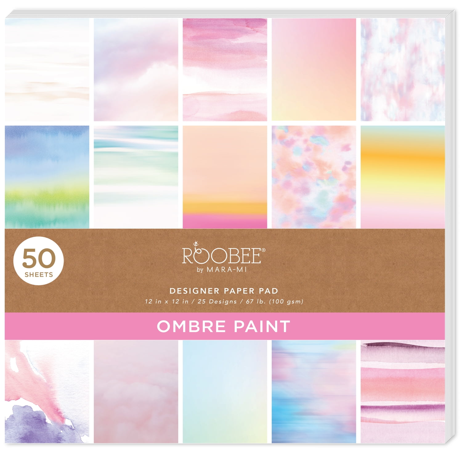 Roobee by Mara Mi Ombre Scrapbook Paper 12" x 12" - 24 lb/ 110 GSM, 50 sheets