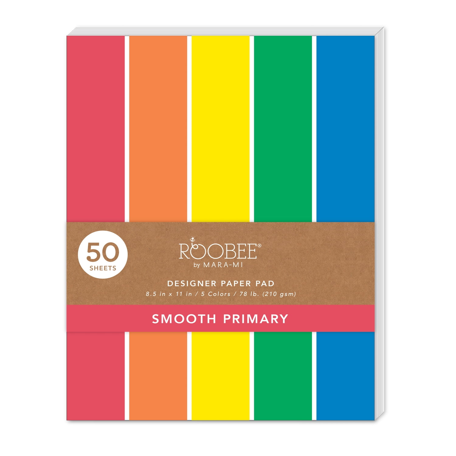 Roobee by Mara-Mi Primary Multicolor Smooth Cardstock, 8.5" x 11," 210GSM, 50 Count New