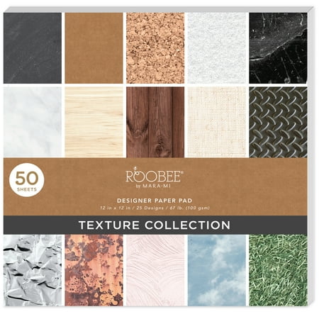 Roobee by Mara Mi Texture Paper Pad - 12" x 12" - 24 lb/ 100 GSM, 50 Sheets