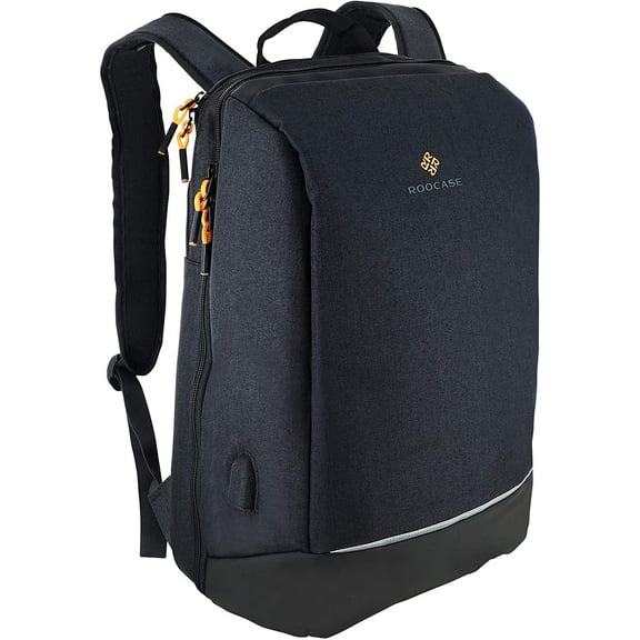 Roocase Balboa Travel Laptop Backpack, TSA Friendly Work Backpack with USB Charging Port and Charging Cable, 15.6 inch