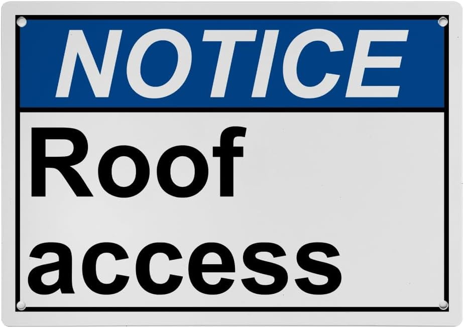 Roof Access Exit Sign, Industrial Exit Roof Access Sign 8