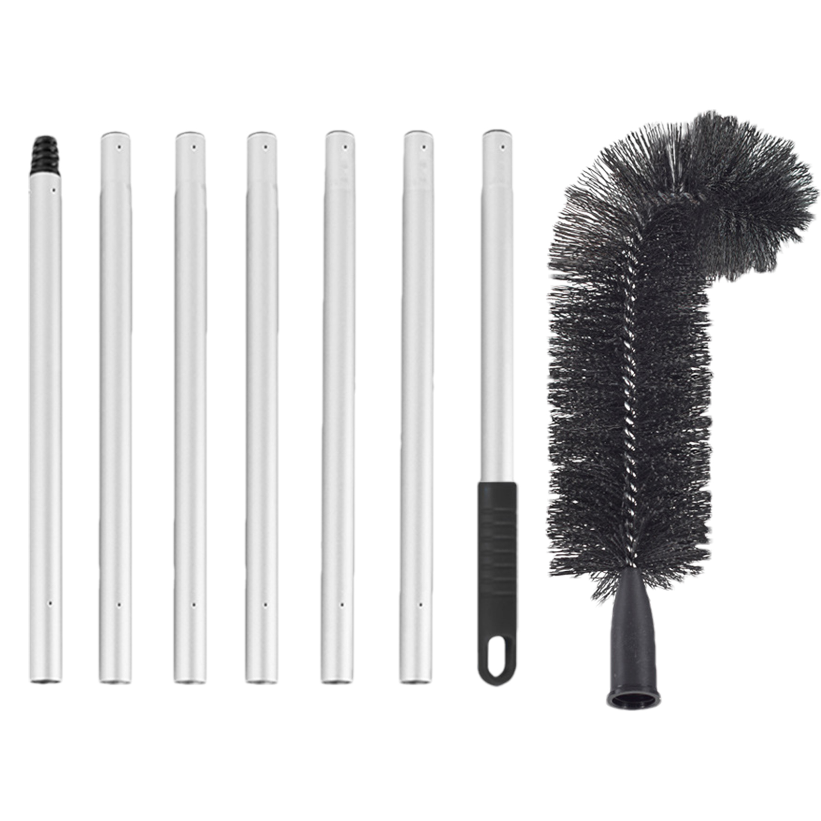 Roof Gutter Cleaner Retractable Brush Tool for Gutter Curved Design