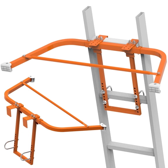 Roof Ladder Hook, 2 Pack Ladder Stabilizer, Heavy Duty Steel 500 Lbs Weight Ratin, Roof Ridge Extension with Wheel for Safe and Easy Access