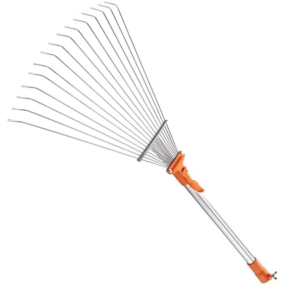 Roof Metal Leaf Rake Attachment // Collapsible Roof Rake for Leaves and Pines Fits All Extension Poles with Acme Thread // Collapsible Raker Tool for Gardening and Lawns (Pole Sold Separately)