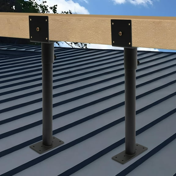 Roof Mount Brackets, Roof Riser Brackets for Patio, Roof Beam Brackets Kit Black