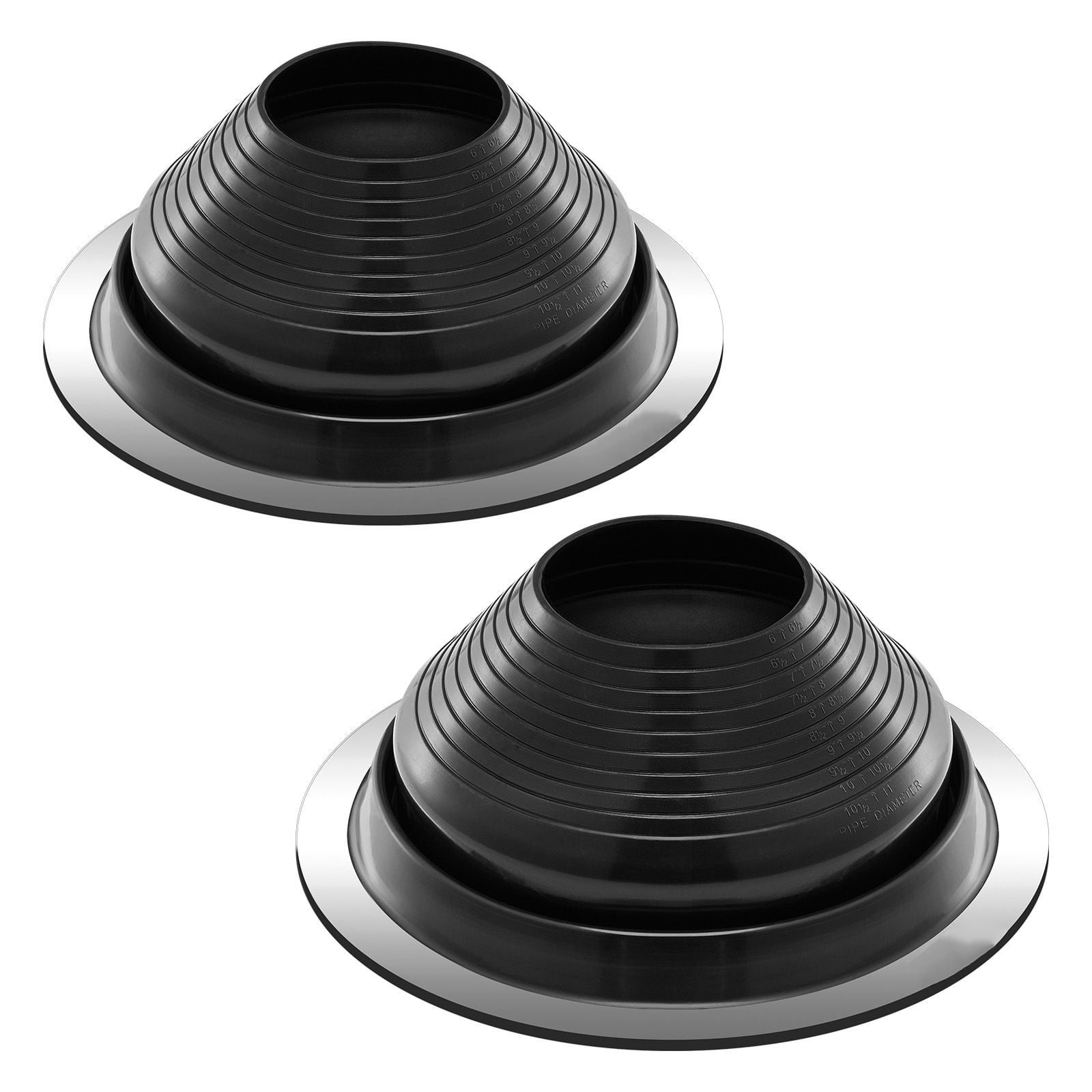 Roof Pipe Flashing Kit 2-Pack 14.5x5.7 Inch EPDM Boot Aluminum Base 6-11 Inch Pipe for Chimney Vent Metal Roof
