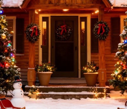 2ft Battery-Operated Prelit Morinda Umbellata Tree 69 Tips 24 LED Lights Berries Pine Cones Tripod Stake Outdoor Decor