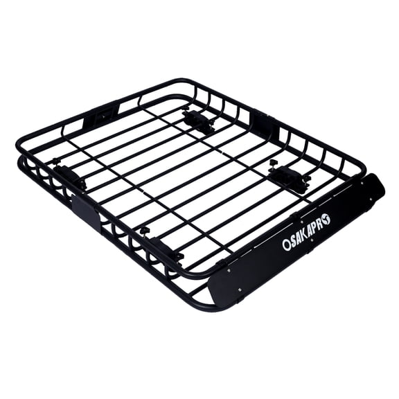 Roof Rack Basket 42 Inch Black Steel - Universal Top Mount Cargo Carrier for Camping, Travel, & Gear