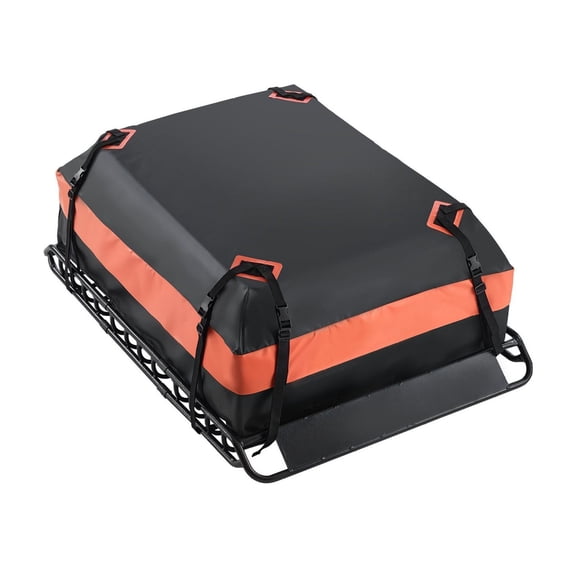 Roof Rack Basket, 51 x 36 x 4.1 in, Universal Rooftop Cargo Carrier with 1120 x 870 x 260 mm Cargo Bag, Net, Ratchet Straps, 200 lbs Max Load Capacity Car Top Luggage Holder, for SUV Truck Car
