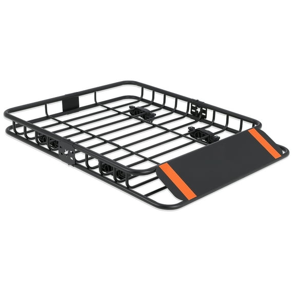 Roof Rack Basket, Cargo Carrier with Extension Black Car Top Luggage Holder, 200LBS Heavy Duty, Carrier Basket for SUV, Truck or RV Camping Storage Steel Construction