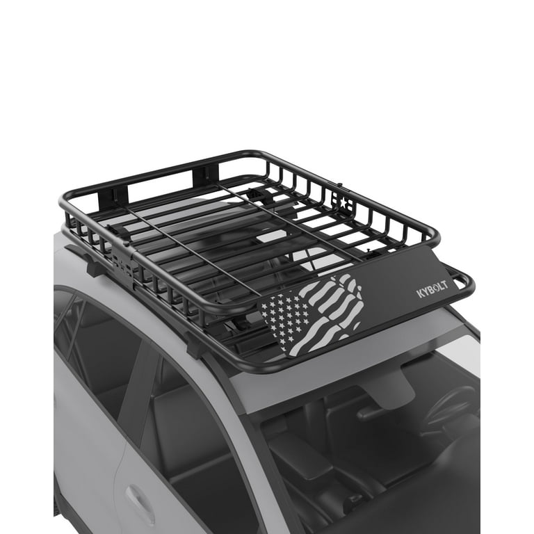 Roof Rack Basket Rooftop Cargo Carrier with Extension Black Car