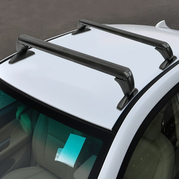 Roof Rack, Car Top Roof Rack Cross Bar Luggage Carrier Adjustable Window Frame Black Roof Bars (43.3'')