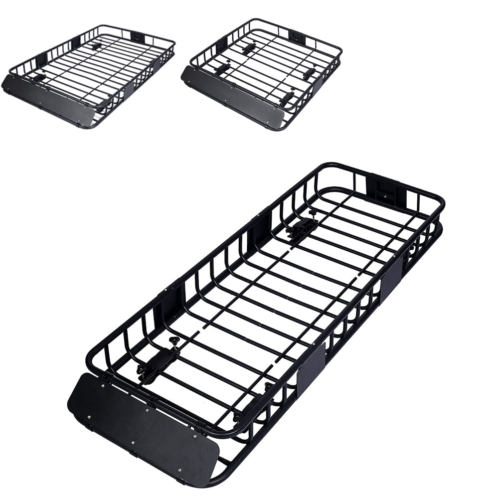 66 Steel Rooftop Cargo Carrier Basket, Motoring Roof Rack with Rack  Extension, Tie Down Strap & Net, for SUV Car Truck Van, Universal Fit Top  Mount