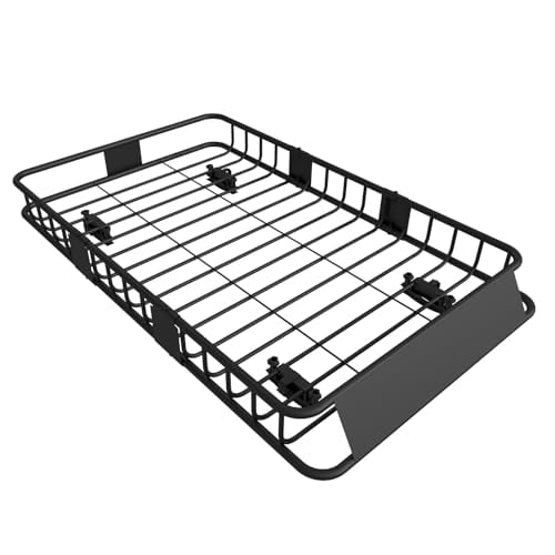 Roof Rack Carrier Basket, 64" x 39" Rooftop Cargo Carrier Basket with 250 Lbs Capacity, Rust-Proof Steel Heavy Duty Car Top Luggage Basket