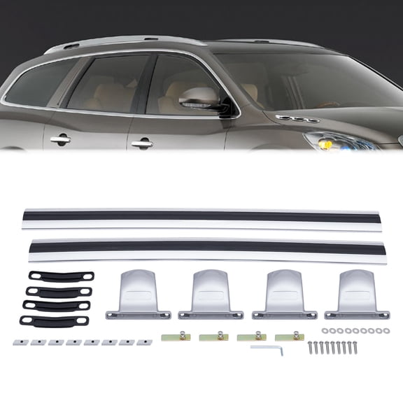 Roof Rack Cross Bar, Silver Roof Rail Crossbars for 2009-2016 Buick Enclave Luggage Baggage Cargo Carrier, 330-441 LBS Load Capacity, E169529010501CP