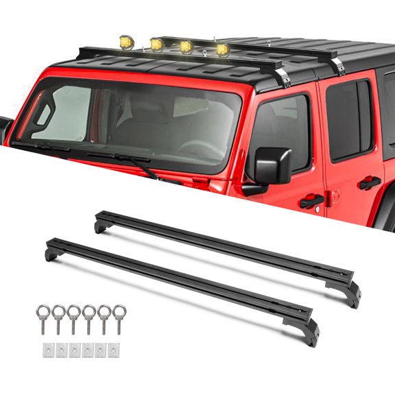 Roof Rack Cross Bars for 2018-25Jeep Wrangler JL JLU & Gladiator JT Aluminum Luggage Rack Crossbar