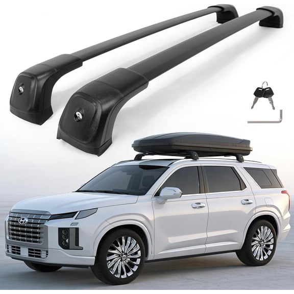 Roof Rack Cross Bars 330lbs Aluminum Lockable Crossbars Fit for 2019-2025 Hyundai Palisade Cargo Accessories Anti-Noise Stable Rooftop Luggage Rack Cargo Accessories