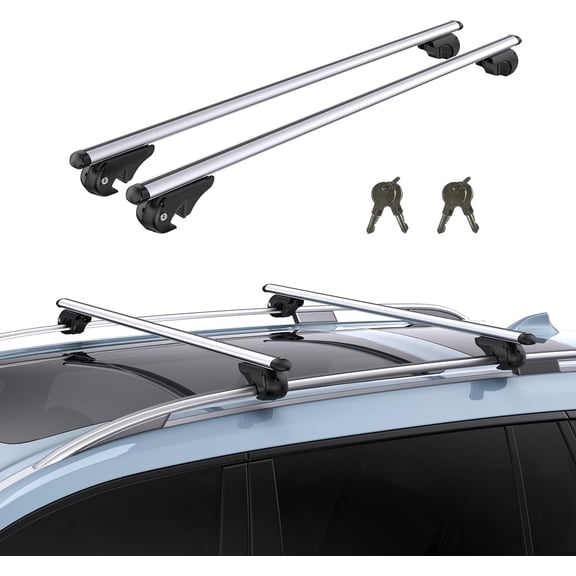 Roof Rack Cross Bars with 4 Anti-Theft Locks | Heavy-Duty Universal Roof Rack (200lbs Capacity) | Universal Cross Bars that Fit Most Raised Side Rails Vehicles/SUVs (with Gap Design)