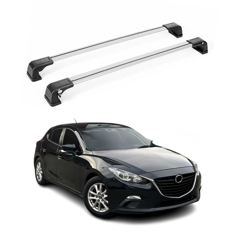 Roof Rack Cross Bars Carrier Aluminium for Mazda 3 2014-2018 Gray 2Pcs