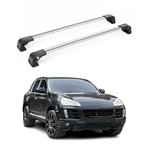 Roof Rack Cross Bars Carrier Aluminium for Porsche Cayenne 2003-2010 Gray 2Pcs