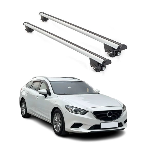 Roof Rack Cross Bars Lockable for Mazda 6 Wagon 2012-2024 Gray 2Pcs