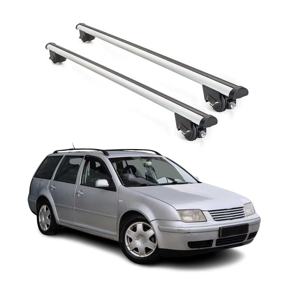 Roof Rack Cross Bars Lockable for VW Bora Estate 2000-2005 Gray 2Pcs