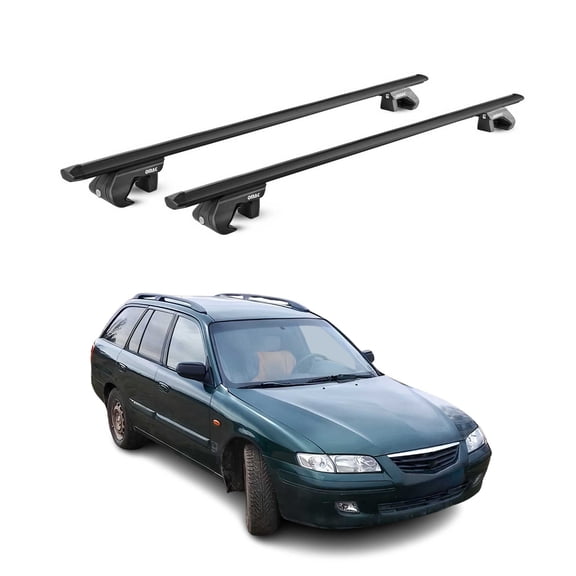 Roof Rack Cross Bars Luggage Carrier for Mazda 626 Wagon 1988-1997 Alu Black 2x