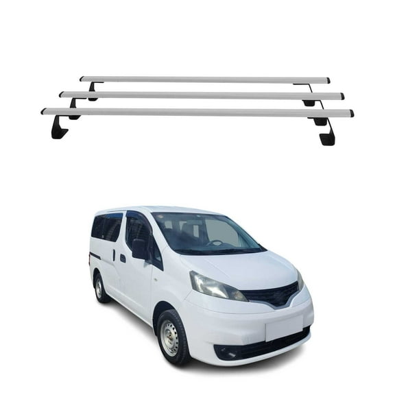 Roof Rack Cross Bars Luggage Carrier for Nissan NV200 2013-21 Steel Silver 3 Pcs