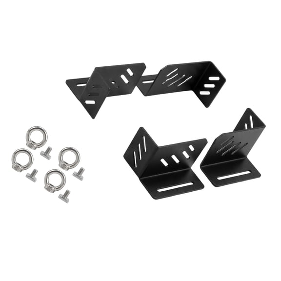 Roof Rack Fixing Clips with Tie-Down Points, Carbon Steel Slotted Bracket Set for Vehicle Cargo Rack Setup Work