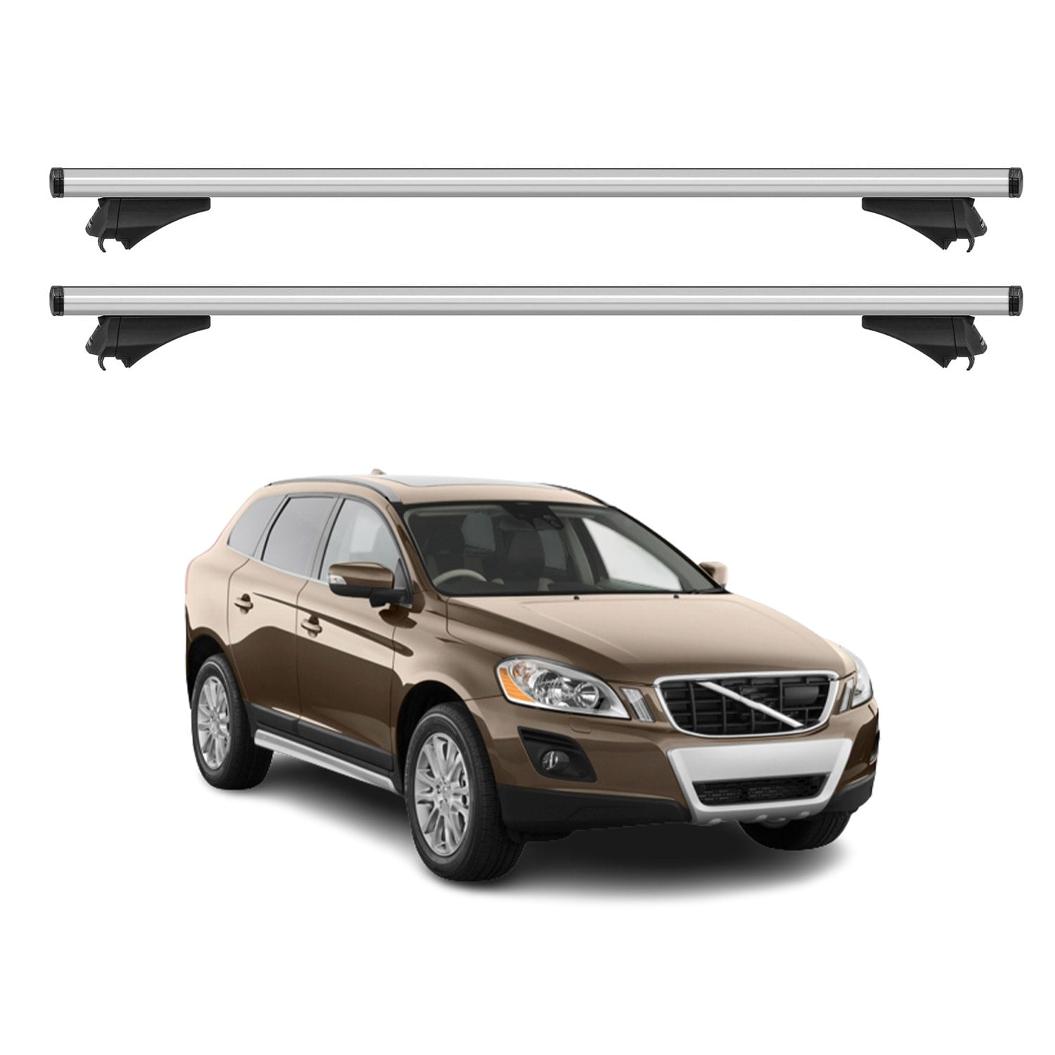Roof Rack For Volvo XC60 20082013 Cross Bars Carrier Aluminum Silver 2 Pcs