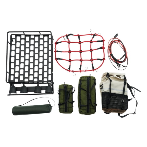 Roof Rack Luggage Bags Mesh Net Lightweight Waterproof Accessory Kit for 110 112 114 RC Crawler Roof