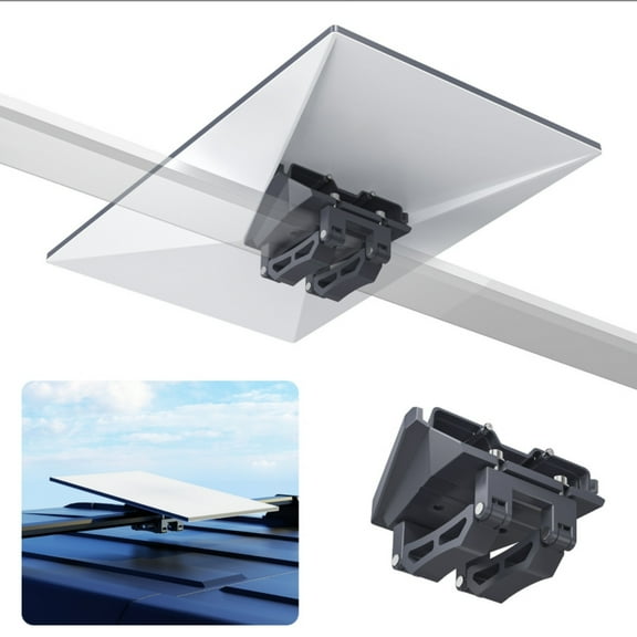 Roof Rack Mount for Starlink Gen 3, Aluminum Clamp-On Mount for SUV RV Camper Flat Roof Racks, Easy Installation Satellite Dish Bracket