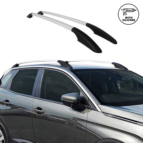 Roof Rack Side Rails Aluminium for Nissan Rogue Sport 2017-2022 Gray 2 Pcs