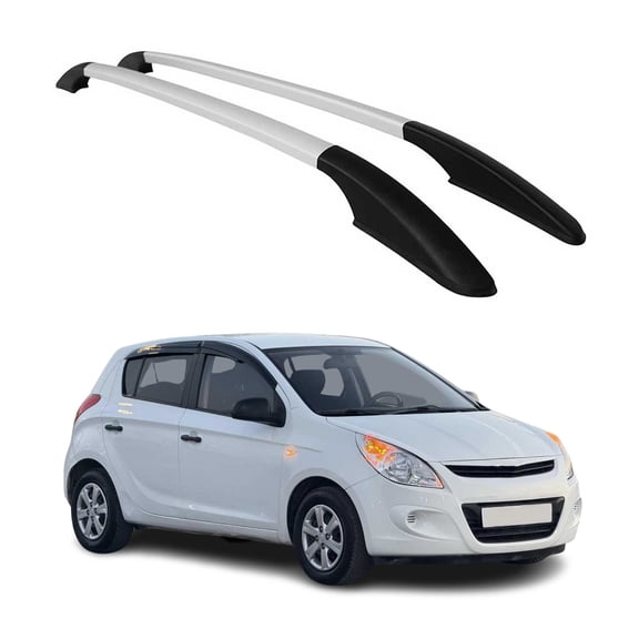 Roof Rack Side Rails for Hyundai i20 2008-2014 Aluminium Silver 2 Pcs