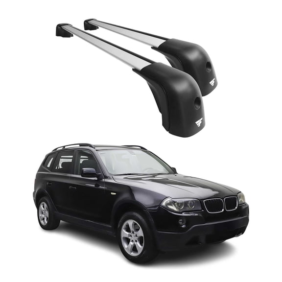 Roof Racks Cross Bars for BMW X3 E83 2004-2010 Aluminium 220lb Silver