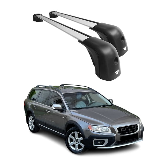 Roof Racks Cross Bars for Volvo XC70 2008-2016 Aluminium 220lb Silver