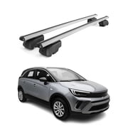 Lockable Roof Racks Luggage Carrier for Opel Crossland X 2017-2024 Alu Gray