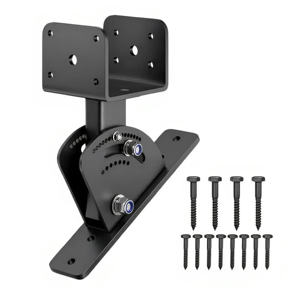 Roof Riser Brackets, Adjustable Angle Patio Roof Riser, 0-55° Rotatable 4x4 Pergola Bracket Kit, Stainless Steel Riser for Stable Terrace Support, No Roof Penetration
