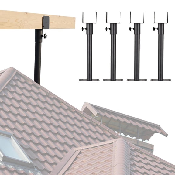Roof Riser Brackets with Steel Construction, 4 Pack Saddle Risers for 4x4 Lumber, Ideal for Pergolas, Trellises, and Porch Roof Supports