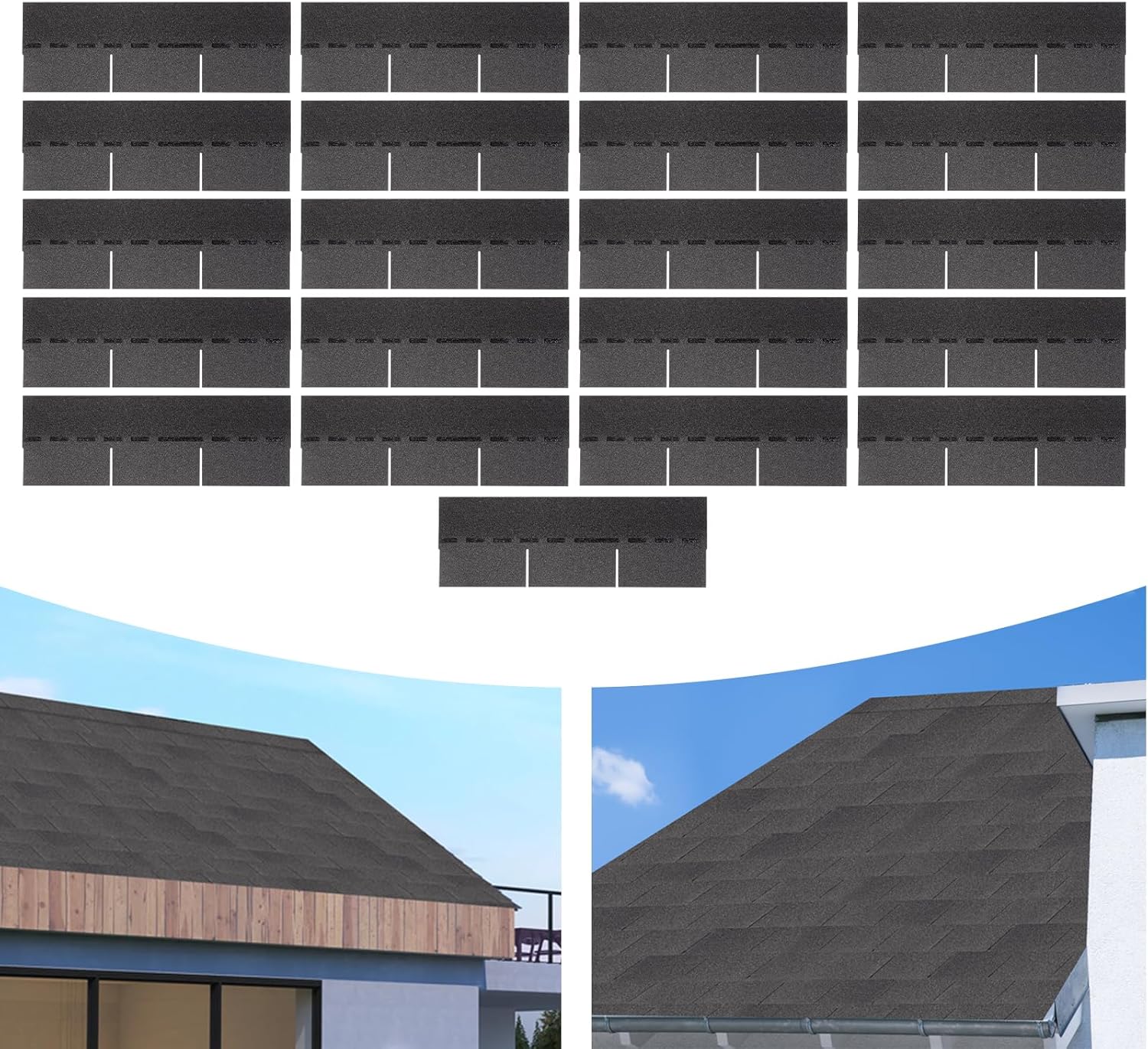 Roof Shingle 21 Pcs 39 "x13 " Roofing Panels Tile for Tool Shed Storage Shed,Garage Outdoor Garage Pet House Cover Roofing Repair Replacement Grey