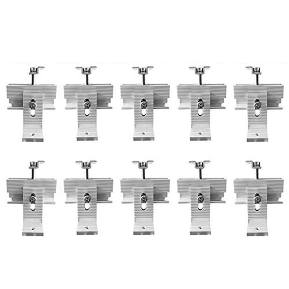 Roof Solar Panel Installation Bracket System Kit, Aluminum Alloy PV Mounting Brackets for Metal Wooden for Tile Cement Roofs, L-Shaped Guide Rail with T Blocks and Rails, for 1-4 Panels