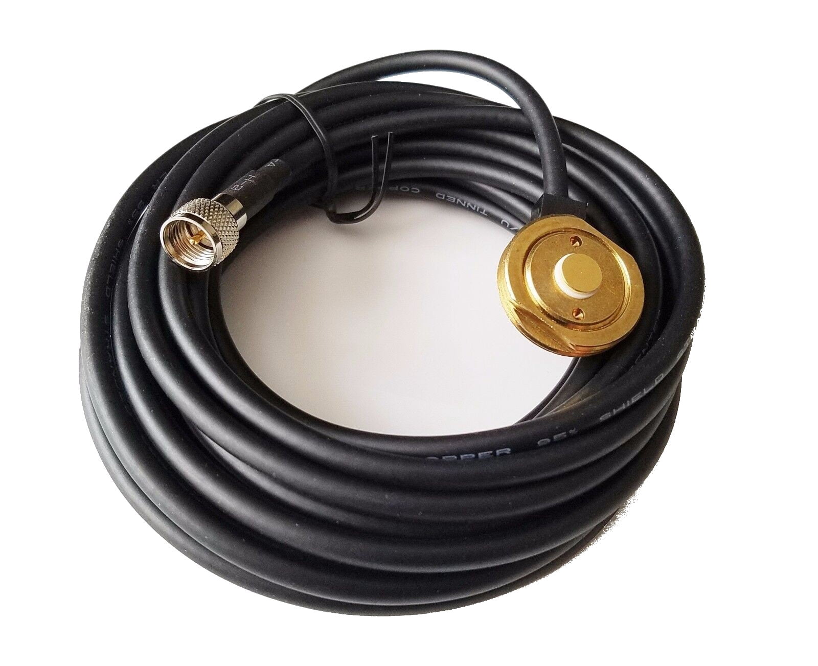 Muhf Roof Top Hole Antenna Mount NMO with 17' RG58 Coax Cable, Solid Copper ...