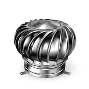 Roof Vent 1 Pc Silver, 11x11x3.9 Inches Stainless Steel Non Power Wind Turbine Attic Ventilator Fan