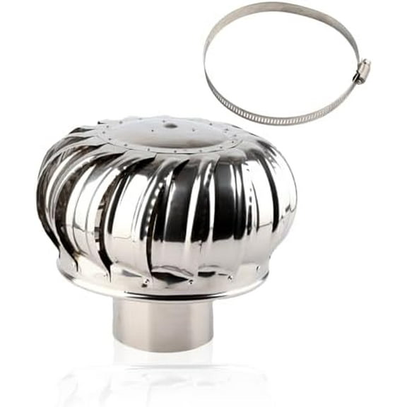 Roof Ventilator, Wind Turbines Attic Air Vent, Automatic Silent Stainless Steel Roof Ventilating Fan, Modern Silver Finish$$Tools & Hardware Other