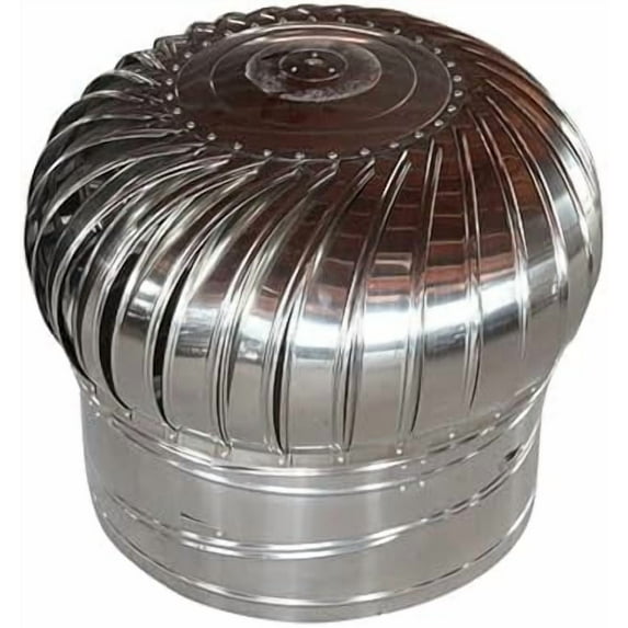 Roof Wind Rotating Turbine Cap Vent, 304 Stainless Steel Rotating Ventilator Cap, Roof Wind Turbines Cap Vent Round Internally Braced Wind Turbines, Attic Air Vent Ventilating Fan(110mm/4.3in)