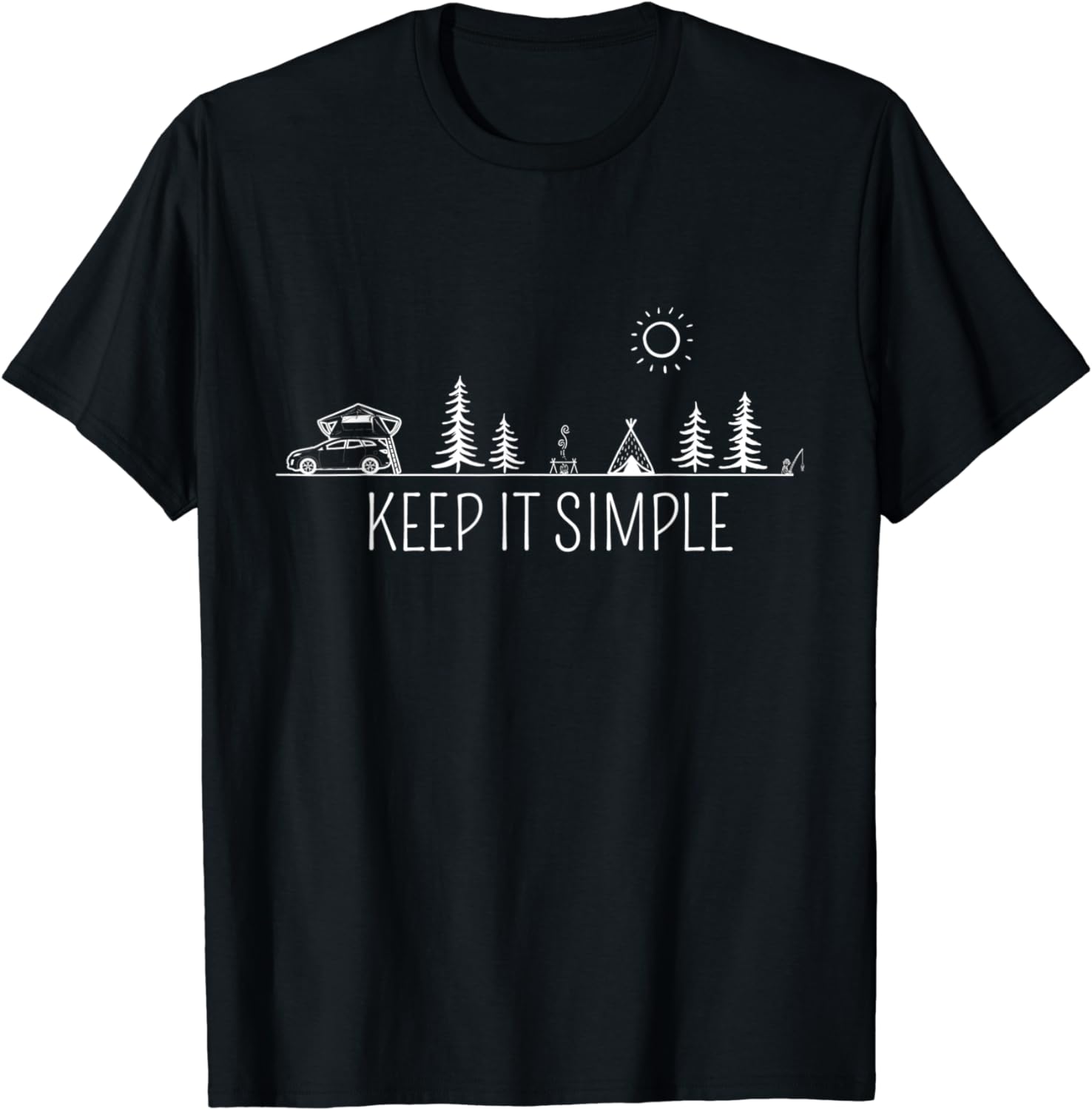 Roof tent camper keep it simple car tent camping vacation t shirt